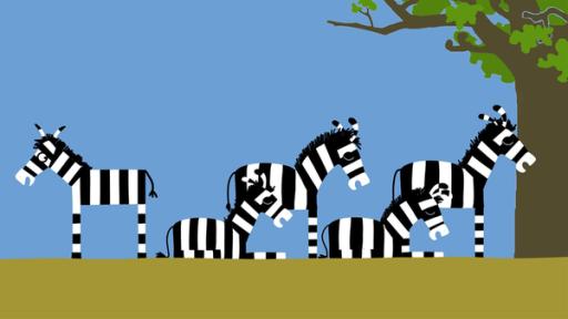 Rechte: KiKA/SWR/Studio FILM BILDER/Julia Ocker Die anderen Zebras wollen ihre Ruhe haben.