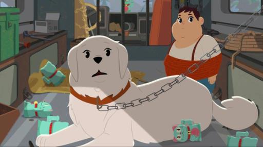 Belle wird entführt | Rechte: © 2017 Gaumont Animation, PVP Animation III Inc.- All rights reserved Belle und Gabriel sitzen gefesselt in einem Auto.