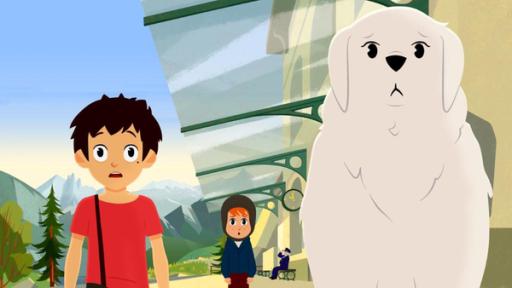 Der Ferienexpress | Rechte: © 2017 Gaumont Animation, PVP Animation III Inc.- All rights reserved Sebastian, Belle und Sören stehen an einem Bahnsteig. Sie gucken traurig in die gleiche Richtung.
