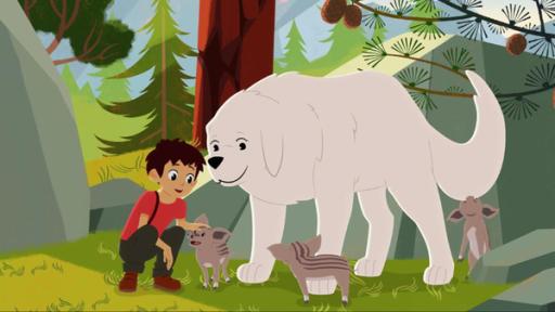 Sehnsucht nach Mama | Rechte: © 2017 Gaumont Animation, PVP Animation III Inc.- All rights reserved Sebastian und Belle kümmern sich um drei kleine Schweinchen, welche sich um die beiden versammelt haben.