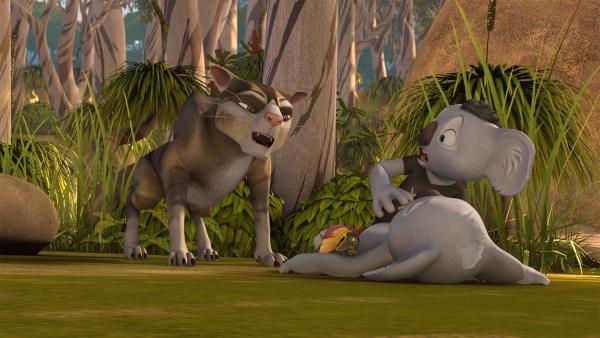Blinky, Jacko und ein fremder Koala werden von Sir Charles gejagt. 