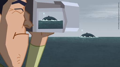 Rechte: KiKA/Gaumont-Alphanim In Island beobachtet das Green Team Wale.