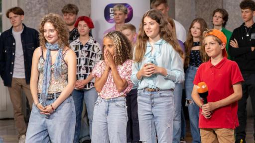 Die "Dein Song"-Kandidatinnen und Kandidaten stehen auf der "Dein Song"-Bühne des Schloss Biebrich und warten aufgeregt auf die Entscheidung der Jury.