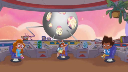 Der kleine Blitz | Rechte: © 2024 Method Animation, WDR Ein kleiner frecher Blitz dringt in das Asteroschiff ein und treibt seinen Schabernack. Elias und seine Freunde müssen ihn einfangen.