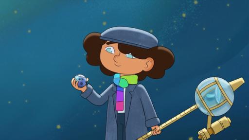 Startbild Folge 33 | Rechte: © 2024 Method Animation, WDR Der Laternenanzünder zeigt seinen Freunden den Monstein, den er der Sternenmalerin schenken möchte.