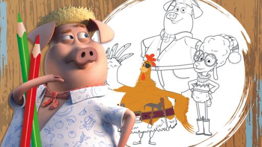 Ausmalbild "Winken" | Rechte: KiKA/2022 Sixteen South/Mikros Animation IP/Tencent Male die Coop Troop bunt an!