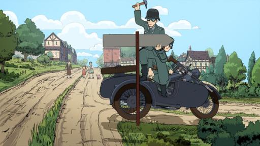 Colette und Ernest bei den Großeltern auf dem Land