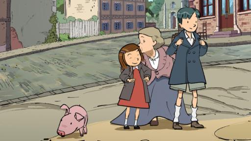 Colette und Ernest bei den Großeltern auf dem Land