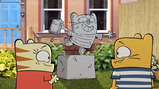 Rechte: BR/2017 Cottonwood Media Hübsches Denkmal, denken sich Moon und Ollie.