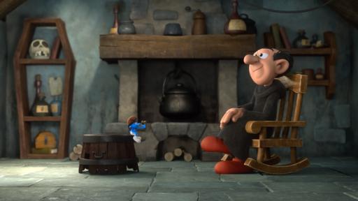 MDP - Die Titelstory 1 | Rechte: KiKA/Peyo Productions, Dupuis Édition & Audiovisuell 2020 Reporter interviewt Gargamel für seine Zeitung. Er möchte wissen, wie der zu dem bösen Zauberer geworden ist, der er ist.