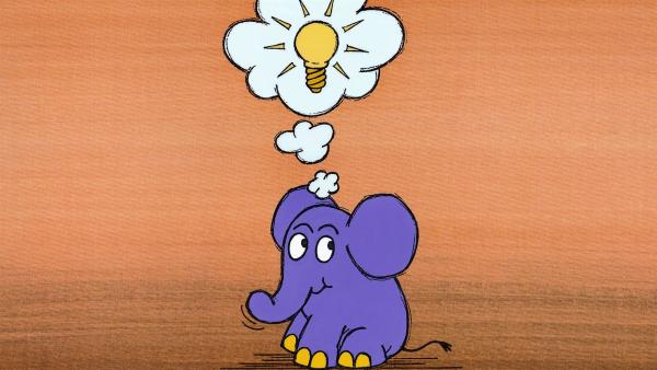 Der kleine blaue Elefant.