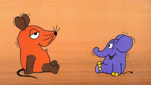 Ein Maus-Spot: Die Maus mit ihrem Freund, dem Elefanten.