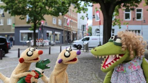 Die letzten Dinosaurier | Rechte: bigSmile/NDR Krokodella ist neidisch auf das Geschenk von Jan & Henry