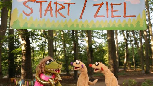 Der Marathon | Rechte: bigSmile Entertainment Beim großen Marathonlauf der Waldtiere verschwinden auf einmal alle Teilnehmer. Hat Krokodella etwas damit zu tun? Jan & Henry nehmen die Ermittlungen auf.