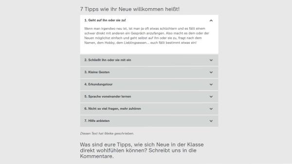 Neue in der Klasse willkommen heißen