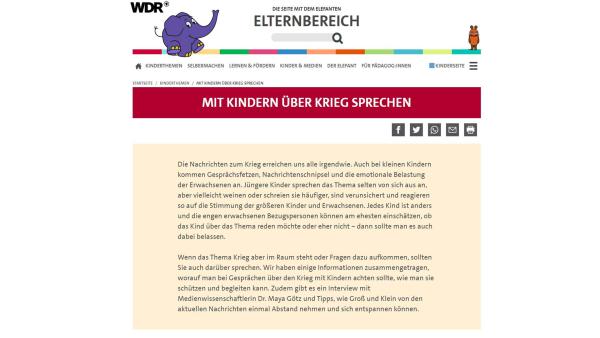 Mit Kindern über Krieg sprechen
