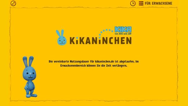 Wenn die Nutzungszeit abgelaufen ist, schließt sich die Website für Kinder.