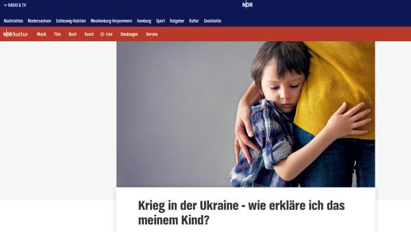 Screenshot der Webseite vom NDR