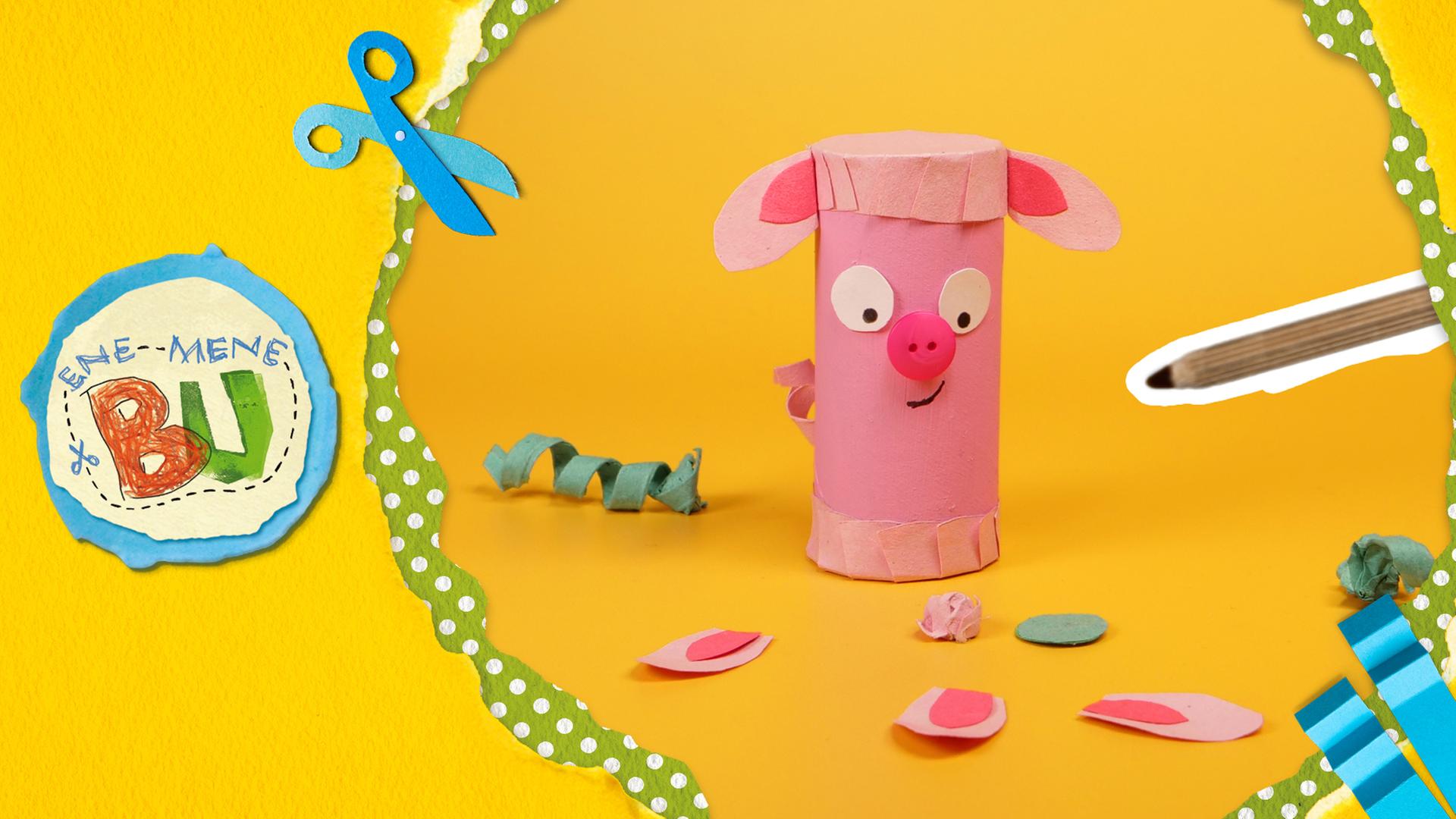 ENE MENE BU: Bastelvideo Klopapierrollen Schwein | MEA wird zum Schwein ...