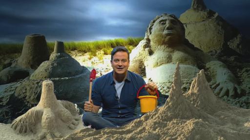 Rechte: KiKA/tvison GmbH Felix beschäftigt sich mit dem kostbaren Rohstoff Sand.