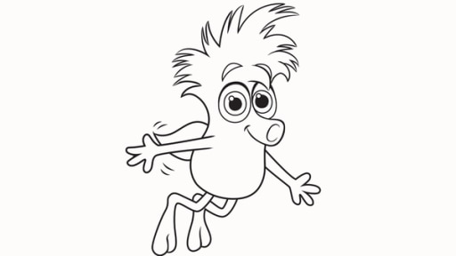 Ausmalbild - Hugo | Rechte: KiKA/Nelvana Hugo das Monsterchen
