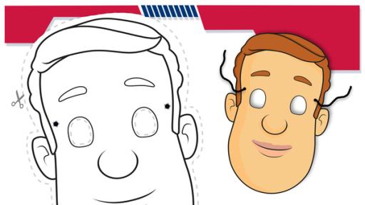 Sam Maske | Rechte: KiKA/HIT Entertainment Bastelbogen - Sam-Maske