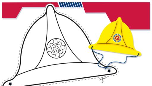 Sam Helm | Rechte: KiKA/HIT Entertainment Bastelbogen - Feuerwehr-Helm