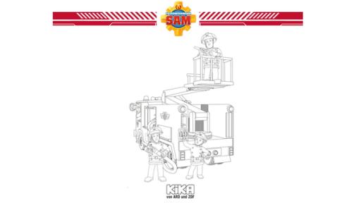 Penny, Elvis, Sam und Jupiter | Rechte: Prism Art & Design, HIT Entertainment Feuerwehrleute Penny, Elvis, Sam und das Einsatzfahrzeug Jupiter sind im Einsatz