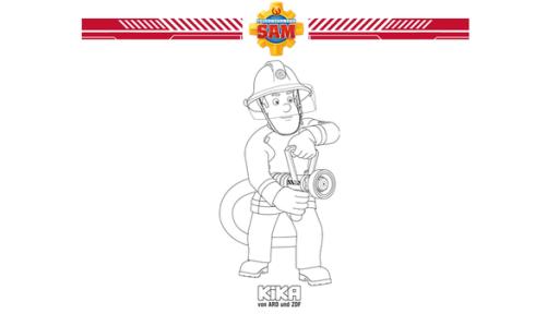 Wasser Marsch! | Rechte: Prism Art & Design, HIT Entertainment Male dieses coole Feuerwehr-Ausmalbild in bunten Farben aus, damit der Tag für Sam noch fröhlicher ist!