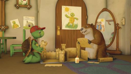 Rechte: KiKA/Nelvana Limited/Infinite Frameworks Pte Ltd. Franklin und Biber müssen sich erst aneinander gewöhnen.