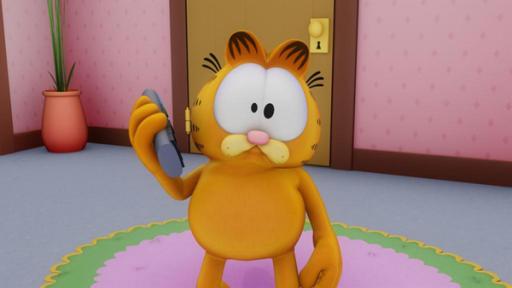 Ihr Anruf ist uns wichtig! | Rechte: Mediatoon Distr./hr Garfield hält ein Telefon in der Tatze und schaut erstaunt.