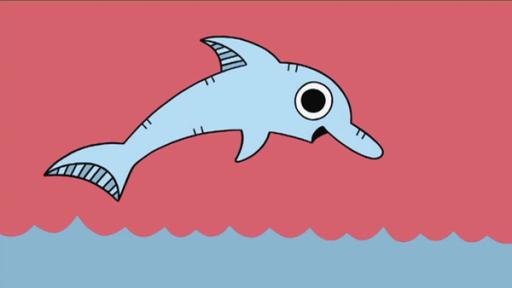 Ich kenne ein Tier - Delfin | Rechte: SWR, SWR gezeichneter Delfin springt aus dem Wasser