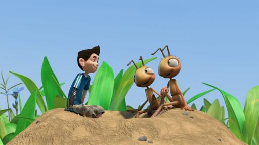 Rechte: KiKA/One Animation PTE LTD. Zack freundet sich mit den nicht besonders klugen Ameisen an.