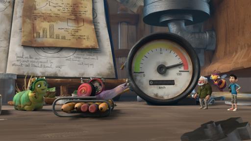 Rechte: KiKA/One Animation PTE LTD. Syd will seinen Geschwindigkeitsrekord brechen.