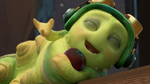 Rechte: KiKA/One Animation PTE LTD. Für Chowser gibt es kein größeres Glück, als eine Beere in den Händen.