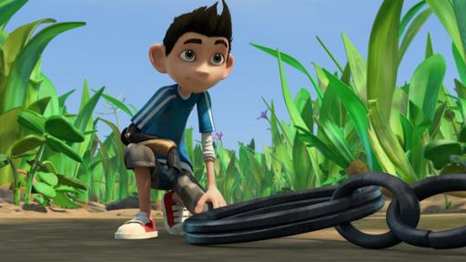 Rechte: KiKA/One Animation PTE LTD. Zak ist im Garten unterwegs und macht eine Entdeckung.