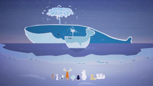 Sehr hoher Besuch | Rechte: JEP-Animation, LFDP, ZDF, ZDF E Waldame Wiebke und Blauwal Maxi im Meer vor Inui und ihren Freunden.