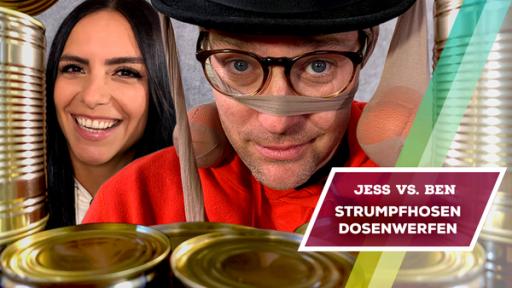 Jess vs. Ben – Strumfhosen-Dosenwerfen