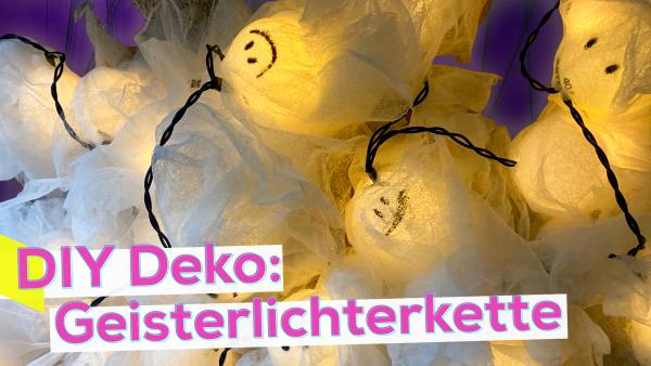 Halloween-Deko: Geisterlichterkette | Rechte: KiKA / Sabine Kraetzschmar