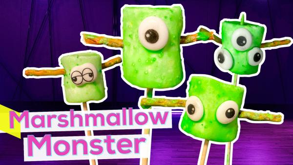 Halloween-Snack: Frankenstein-Marshmallows | Rechte: KiKA / Sabine Krätzschmar