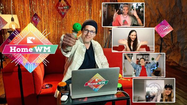 Ben hat die TikTokerin Nadine Breaty, Musiker Malik Harris, YouTube-Star Mavie Noelle und Moderator Checker Julian bei der KiKA LIVE Home WM am Start.