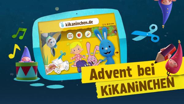 Die Internetseite Kikaninchen.de mit dem Text: "Advent bei Kikaninchen".