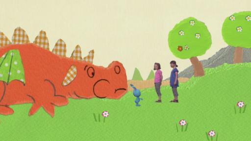 Wo ist der Ball? | Rechte: KiKA Kikaninchen und zwei Mädchen auf einer Wiese vor einem großen, roten Drachen