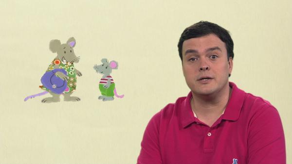Christian und zwei kleine Mäuse.