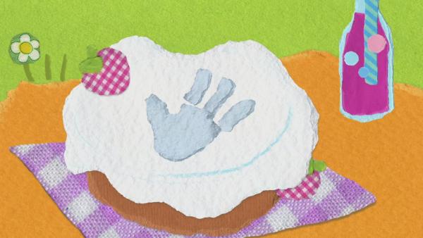 Wer hat in Kikaninchens Kuchen gepatscht? | Rechte: KiKA