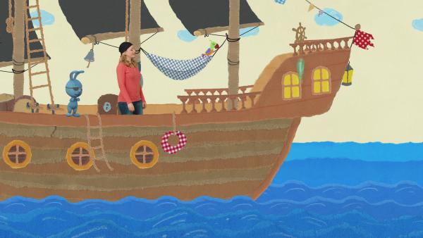 KiKANiNCHEN und Anni auf einem Piratenschiff