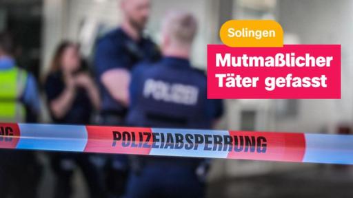 Tatort in Solingen mit Absperrband der Polizei