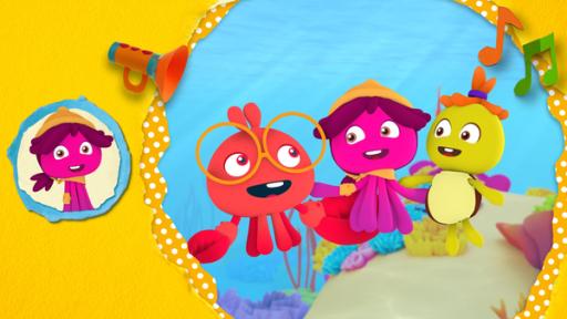 Die drei Freunde Maari, Fin und Tuts schlagen ein: Tentakel, Flosse, Schere - das beste Team der Meere!