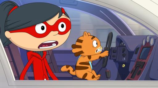 Mirette - Folge 30 | Rechte: CYBER GROUP STUDIOS - ARD/WDR- KD PRODUCTIONS TOONS&GAMES - TELEVISIÓ DE CATALUNYA, SA - 2016 Jean Cat fährt Auto.