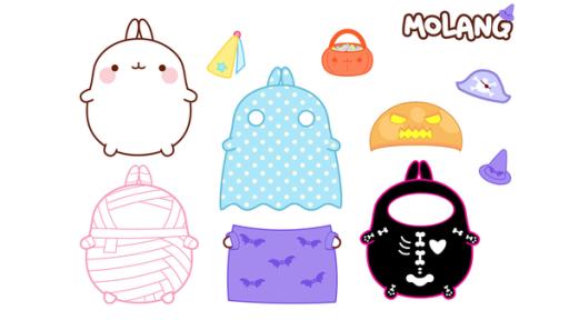 Molang Kostüme | Rechte: hr/Millimages Molang Figuren zum Ausschneiden
